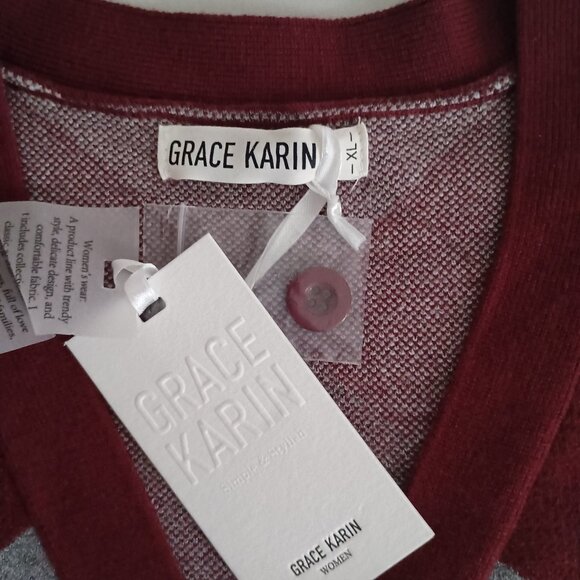 Grace Karin Argyle Button Down Cardigan Sweater Women’s Size XL NWT Grandpa - Picture 7 of 16